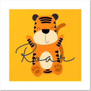 Cute Tiger Roar Design Posters and Art